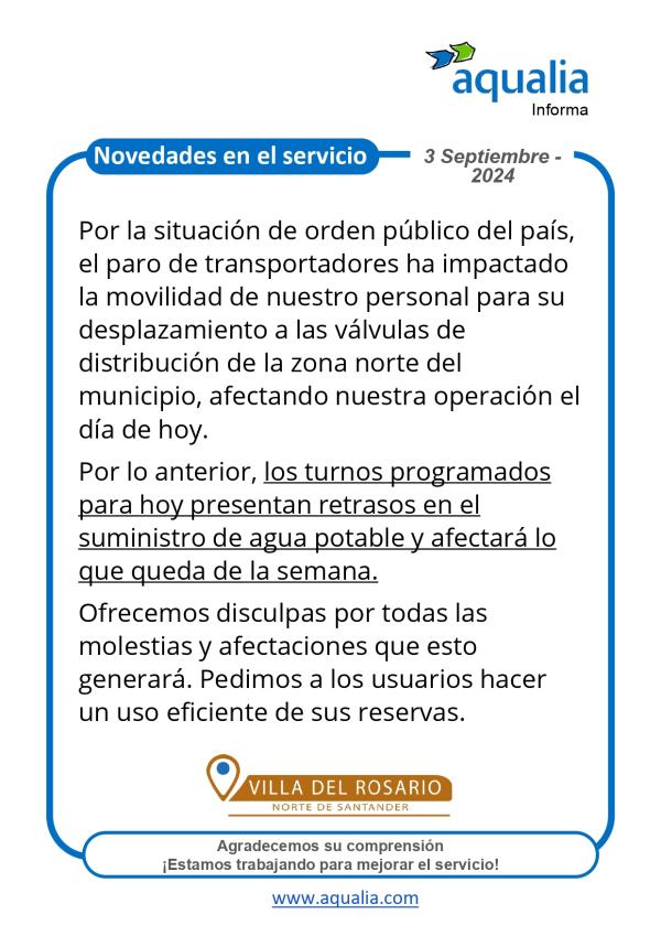 Situación de orden público en el país afecta la prestación en Villa del Rosario.
